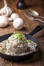 Bread dumpling with sauce Royalty Free Stock Photo