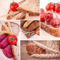 Bread and ears of wheat collage Royalty Free Stock Photo