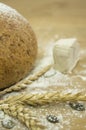 Bread with flour and barm Royalty Free Stock Photo