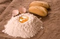 Bread flour eggs Royalty Free Stock Photo