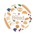 Bread frame poster with text Fresh Bread Royalty Free Stock Photo