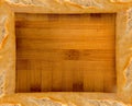 Bread frame on wooden background Royalty Free Stock Photo