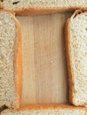 Bread frame on wooden background Royalty Free Stock Photo