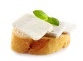Bread with fresh goat cheese Royalty Free Stock Photo