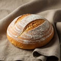 Of bread with a golden crust and two diagonal slashes on top Royalty Free Stock Photo