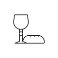 bread and grail icon. Element of Easter holiday for mobile concept and web apps. Thin line icon for website design and development Royalty Free Stock Photo
