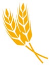 Bread grain golden shape emblem. Farm harvest symbol