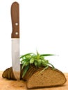 Bread grain and knife Royalty Free Stock Photo