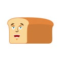 Bread happy Emoji. piece of bread laughs emotion isolated