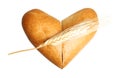Bread heart shape isolated
