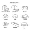 Bread icon set vector illustration