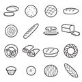 Bread icons isolated