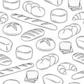 Bread illustrations seamless pattern