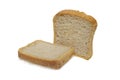 Sliced pieces of bread isolated on a white background, full focus, clipping path, no shadows. Royalty Free Stock Photo