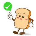 Bread-11 Isolated happy smile shop right Slice of bread cartoon