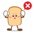 Bread-10 Isolated happy smile Stop action Slice of bread cartoon Royalty Free Stock Photo