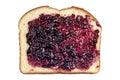 Bread with jelly on white Royalty Free Stock Photo