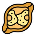 Bread khachapuri icon vector flat