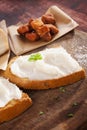 Bread with lard and pork scratchings.