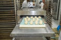 Bread loaf forming machine in a bakery Royalty Free Stock Photo