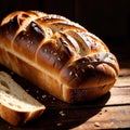 Bread, loaf of freshly baked bread, food meal staple