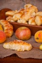 Bread loafs and fruit Royalty Free Stock Photo