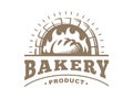 Bread logo - vector illustration. Bakery emblem on white background