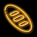 Bread Long Loaf Baked Food neon glow icon illustration