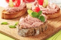 Bread with meat mousse Royalty Free Stock Photo