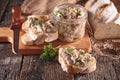 Bread with meat spread Royalty Free Stock Photo