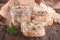 Bread with meat spread Royalty Free Stock Photo