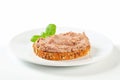 Bread with meat spread Royalty Free Stock Photo