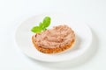 Bread with meat spread Royalty Free Stock Photo