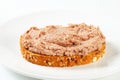 Bread with meat spread Royalty Free Stock Photo