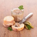 Bread and meat spread Royalty Free Stock Photo