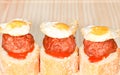 Bread with Meatballs and Quail Eggs Royalty Free Stock Photo