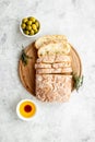 Bread with olive oil and balsamic vinegar. Italian food appetizer Royalty Free Stock Photo