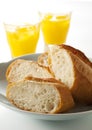 Bread and orange juice Royalty Free Stock Photo