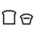 Bread outline icon vector eps10. Bred and cake icon. Cake and Muffin icon. bakery products icon.