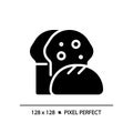 Bread pixel perfect black glyph icon