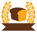 Bread premium emblem with crop ear wreath and empty label