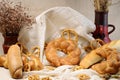 Bread and pretzel isolated