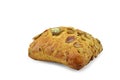 Bread with pumpkin seed on a white background Royalty Free Stock Photo