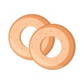 Bread rings menu bakery food product flat style icon