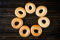 Bread rings on table Royalty Free Stock Photo