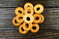 Bread rings on table Royalty Free Stock Photo