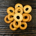 Bread rings on table Royalty Free Stock Photo