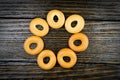 Bread rings on table Royalty Free Stock Photo