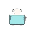 Bread Roaster icon. Kitchen appliances for cooking Illustration. Simple thin line style symbol