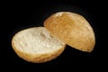 Bread roll cut in half Royalty Free Stock Photo
